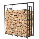 Extra Large Tall Outdoor Firewood Rack with Cover Heavy Duty