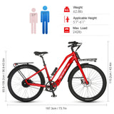 500W 48V 14AH Power Assist  E-Bike with 20mph Top Speed 45km