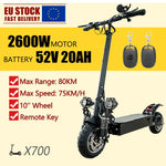 6000W Power Motor Electric Scooter 100km/h High Speed 13 inch Off Road Tire with Seat 30AH Strong Battery