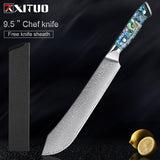 Steel Kitchen Knives Set Abalone Handle