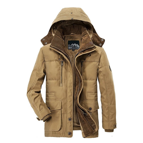 Winter Parkas Male Fur Trench Thick Jackets