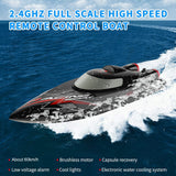 Remote Control Boat 2.4Ghz 55KM/H Brushless High-Speed Racing Boat Model Speedboat