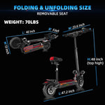 Dual Motor Electric Scooter with Seat 100KM Long Range  60KM/H High-Speed 10-Inch Pneumatic Tires Foldable