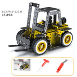 RC Tracked Dump Truck DIY Stainless Steel Assemble Forklift Bulldozer Crane Vehicle Metal RC Car Model Kid