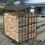 Extra Large Tall Outdoor Firewood Rack with Cover Heavy Duty