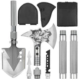 Folding Camping Ax Shovel Set  Multi-Function Tool Survival Kits  With Tactical Waist Pack