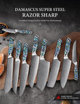 Steel Kitchen Knives Set Abalone Handle