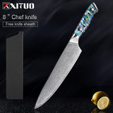 Steel Kitchen Knives Set Abalone Handle