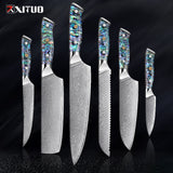 Steel Kitchen Knives Set Abalone Handle