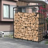 Extra Large Tall Outdoor Firewood Rack with Cover Heavy Duty