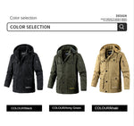 Winter Parka Men Fleece Thick Warm Hooded Military Jacket