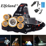 Powerful LED Headlight headlamp 5LED Head Lamp 8000 lumens