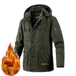 Winter Parka Men Fleece Thick Warm Hooded Military Jacket