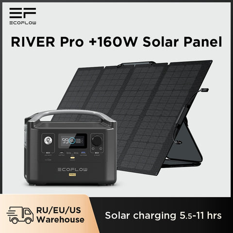 Portable Power Station 720Wh With 160W Solar Panel Fast Charging