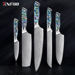 Steel Kitchen Knives Set Abalone Handle