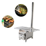 Portable Stainless Steel Wood Stove Double-walled With Heating and Cooking Capability