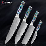 Steel Kitchen Knives Set Abalone Handle