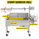 Electric Roaster Grill 2 in-1 BBQ Rotisserie W/ Lockable Wheels for Roasting