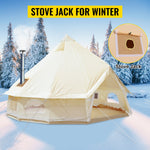 4-12 Person Waterproof Cotton Canvas Bell Tent W/ Stove Hole