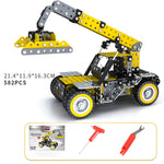 RC Tracked Dump Truck DIY Stainless Steel Assemble Forklift Bulldozer Crane Vehicle Metal RC Car Model Kid