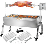 Electric Roaster Grill 2 in-1 BBQ Rotisserie W/ Lockable Wheels for Roasting