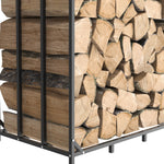 Extra Large Tall Outdoor Firewood Rack with Cover Heavy Duty