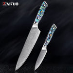 Steel Kitchen Knives Set Abalone Handle