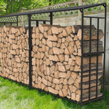 Extra Large Tall Outdoor Firewood Rack with Cover Heavy Duty