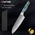 Steel Kitchen Knives Set Abalone Handle