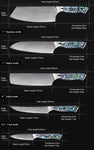 Steel Kitchen Knives Set Abalone Handle