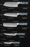 Steel Kitchen Knives Set Abalone Handle