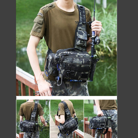 Single Shoulder Waist Pack Fishing Tactical Bag - activityasset