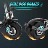 6000W Power Motor Electric Scooter 100km/h High Speed 13 inch Off Road Tire with Seat 30AH Strong Battery