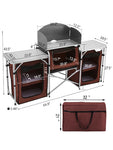 Foldable Outdoor Kitchen Table With Storage - activityasset