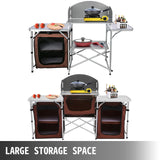 Foldable Outdoor Kitchen Table With Storage - activityasset