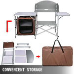 Foldable Outdoor Kitchen Table With Storage - activityasset