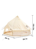 4-12 Person Waterproof Cotton Canvas Bell Tent W/ Stove Hole