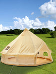 4-12 Person Waterproof Cotton Canvas Bell Tent W/ Stove Hole