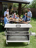 Electric Roaster Grill 2 in-1 BBQ Rotisserie W/ Lockable Wheels for Roasting