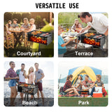 Heavy Duty Grilll Single Post w/ Cooking Grate 360º Adjustable Park-Style