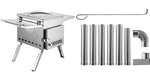 Tent Wood Stove Stainless Steel W/Folding Pipe