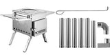 Tent Wood Stove Stainless Steel W/Folding Pipe